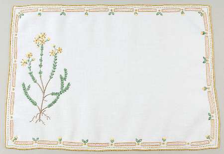 Flora Danica (1961 To Current) 18" Embroidered Linen Placemat