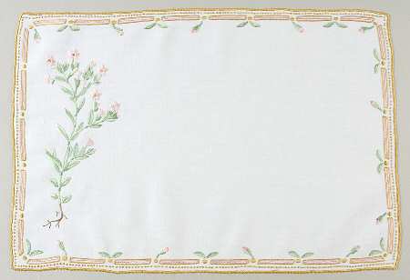 Flora Danica (1961 To Current) 18" Embroidered Linen Placemat
