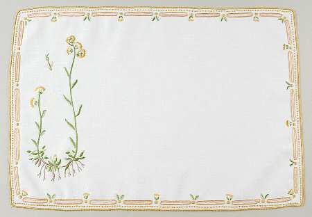 Flora Danica (1961 To Current) 18" Embroidered Linen Placemat