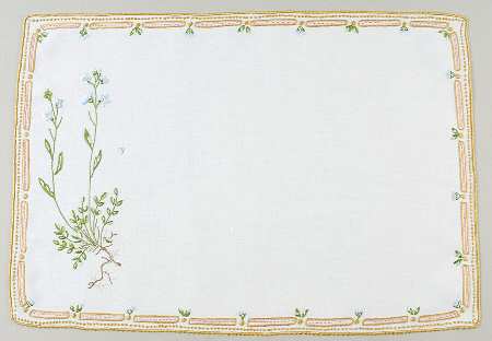 Flora Danica (1961 To Current) 18" Embroidered Linen Placemat