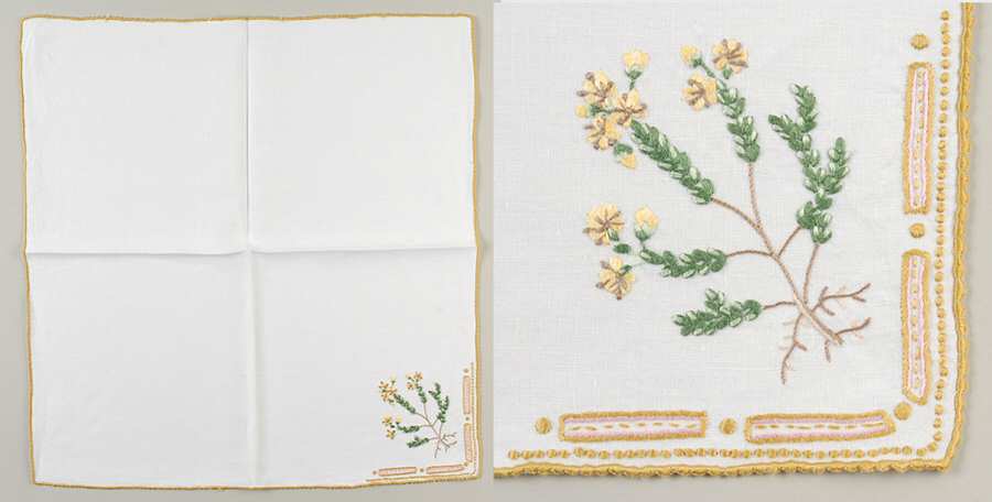Flora Danica (1961 To Current) 20" Embroidered Linen Napkin