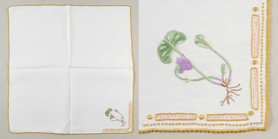 Flora Danica (1961 To Current) 20" Embroidered Linen Napkin