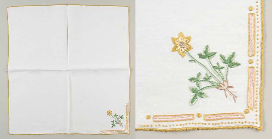 Flora Danica (1961 To Current) 20" Embroidered Linen Napkin