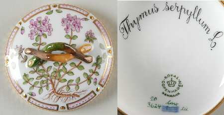 Flora Danica (1961 To Current) Lid for Small Sugar Bowl-Thymus serpyllum L.
