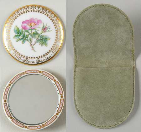 Flora Danica (1961 To Current) Jubilee Backstamp Pocket Mirror
