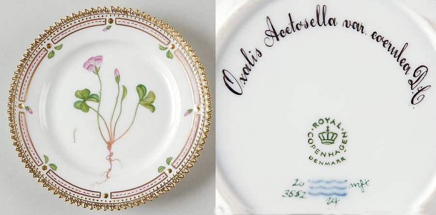 Flora Danica (1961 To Current) Bread & Butter Plate-Oxalis Acetosella var corulea
