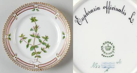 Flora Danica (1961 To Current) Bread & Butter Plate-Euphrasia officinalis L.
