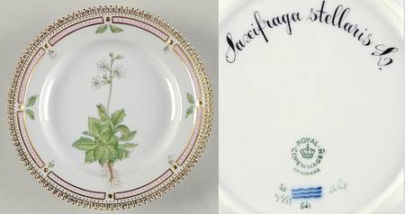 Flora Danica (1961 To Current) Dessert/Pie Plate-Saxifraga stellaris L.