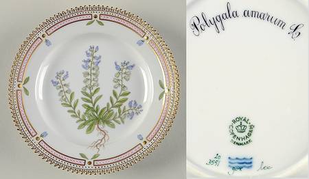 Flora Danica (1961 To Current) Dessert/Pie Plate-Polygala amarum L.