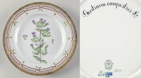 Flora Danica (1961 To Current) Dinner Plate-Gentiana campestris L