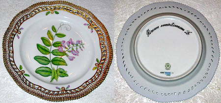 Flora Danica (1961 To Current) 9" Pierced Luncheon Plate/Fruit Std-Pisum Maritium