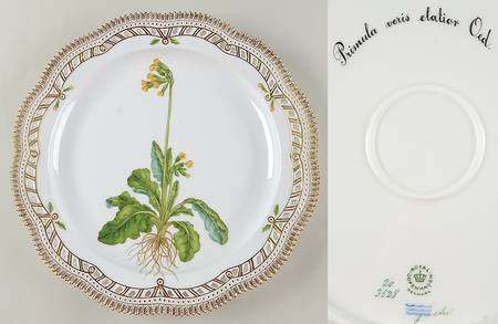 Flora Danica (1961 To Current) 13" Round Pierced Platter-Primula veris elatior Oe