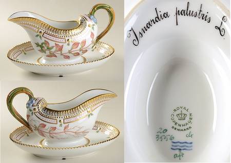 Flora Danica (1961 To Current) Sauce Boat & Fixed Stand-Jsnardia Palustris L.