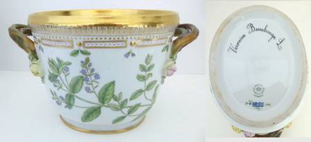 Flora Danica (1961 To Current) Oval Wine Cooler/Cache Pot-Veronica Beccabunga L.