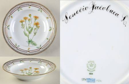 Flora Danica (1961 To Current) Rim Soup Bowl-Senecio Jacobaea L