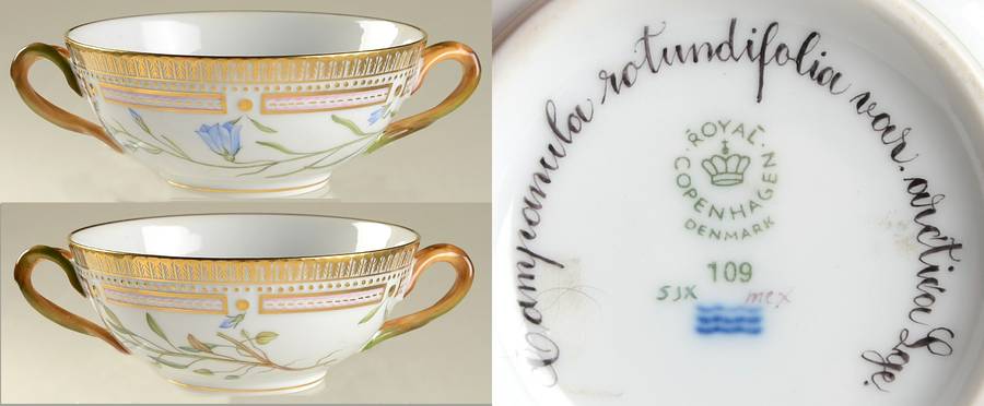 Flora Danica (1961 To Current) Flat Cream Soup Bowl-Campanula rotundifolia v arct