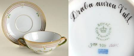 Flora Danica (1961 To Current) Flat Cream Soup & Saucer-Draba aurea Vahl