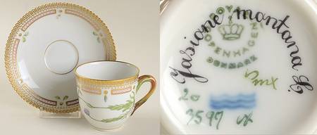 Flora Danica (1961 To Current) Flat Cup & Saucer Set-Jasione montana L