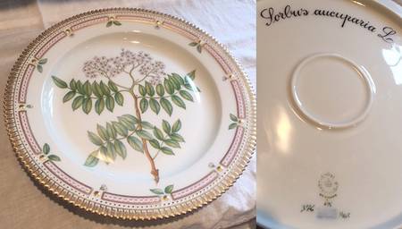 Flora Danica (1961 To Current) 11" Round Platter-Sorbus aucuparia L