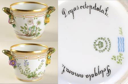 Flora Danica (1961 To Current) Small Round Wine Cooler/Cache Pot-Poly am,Dryas oc