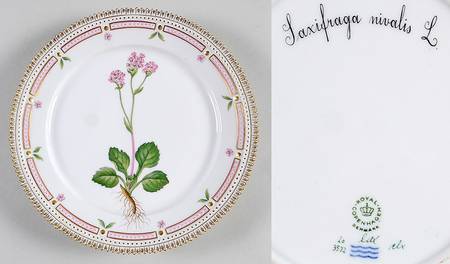 Flora Danica (1961 To Current) Luncheon Plate-Saxifraga nivalis L.
