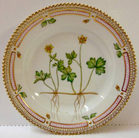 Flora Danica (1961 To Current) Dessert/Pie Plate-Ranunculus lappenicus L.