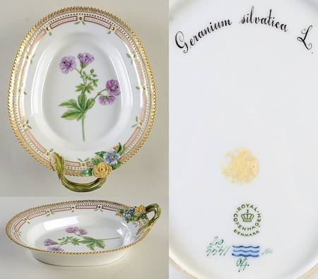 Flora Danica (1961 To Current) 9" Oval Handled Pickle/Accent-Geranium silvatica L
