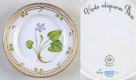Flora Danica (1961 To Current) Salad Plate-Viola uliginosa Bess