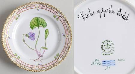 Flora Danica (1961 To Current) Bread & Butter Plate-Viola epipsila Ledel.
