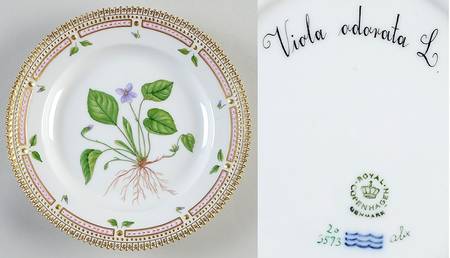 Flora Danica (1961 To Current) Salad Plate-Viola odorata L