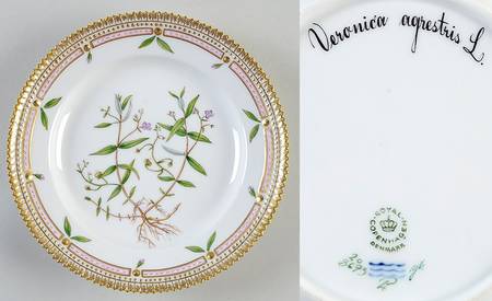 Flora Danica (1961 To Current) Salad Plate-Veronica agrestris L.