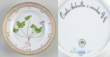 Flora Danica (1961 To Current) Salad Plate-Oxalis Acetosella v coerulea D.C.