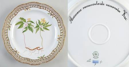 Flora Danica (1961 To Current) 10" Round Pierced Platter-Anemone ranumeuloidi nem