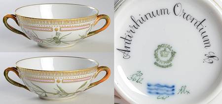 Flora Danica (1961 To Current) Flat Cream Soup Bowl-Antirrhinum Orontium L