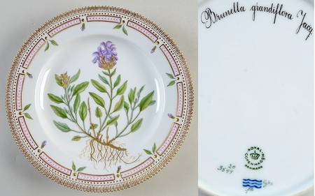 Flora Danica (1961 To Current) Dinner Plate-Brunella grandiflora Jacq