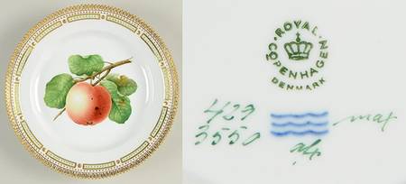 Flora Danica (1961 To Current) Fruit Service Luncheon Plate "Apple"