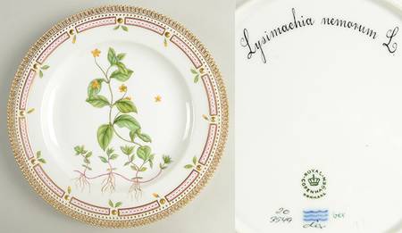 Flora Danica (1961 To Current) Dinner Plate-Lysimachia nemorum L.