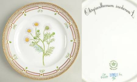 Flora Danica (1961 To Current) Dinner Plate-Chrysanthemum inodonum L.