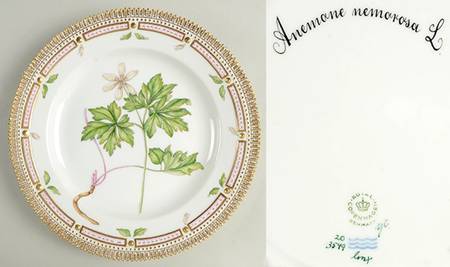 Flora Danica (1961 To Current) Dinner Plate-Anemane nemorosa L.