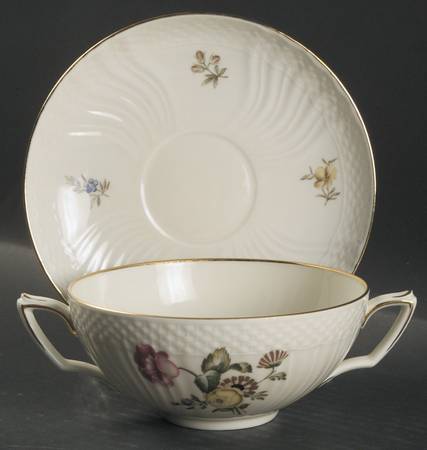 Frijsenborg Flat Cream Soup Bowl & Saucer Set