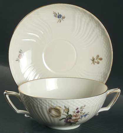 Frijsenborg Flat Cream Soup Bowl & Saucer Set