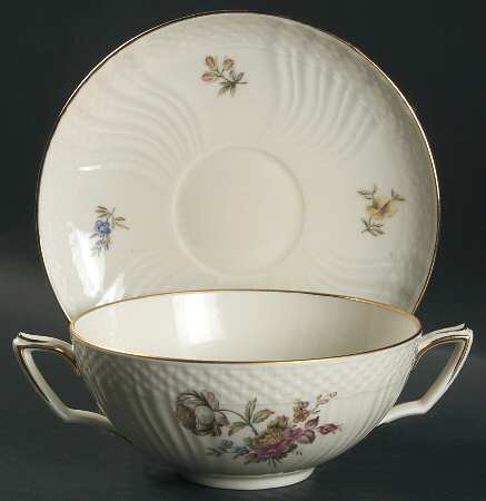 Frijsenborg Flat Cream Soup Bowl & Saucer Set