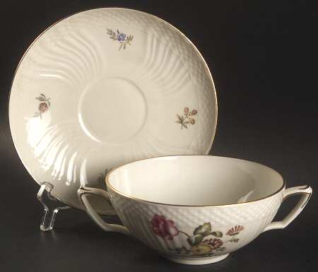 Frijsenborg Flat Cream Soup Bowl & Saucer Set