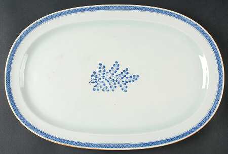 Gabriella Blue 17" Oval Serving Platter