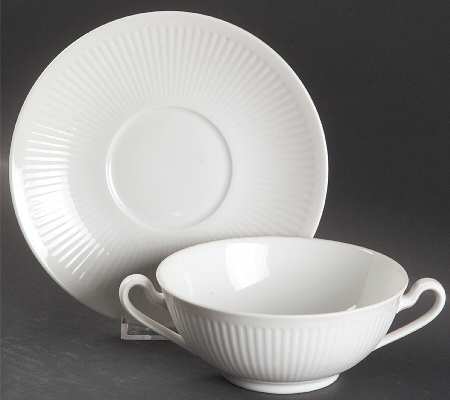 Georgiana Flat Cream Soup Bowl & Saucer Set