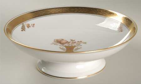Golden Basket Round Compote (Height X Width)