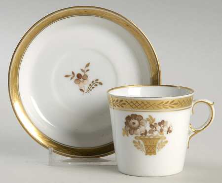 Golden Basket Flat Demitasse Cup & Saucer Set