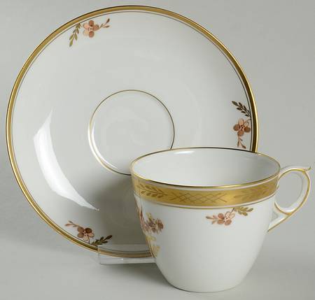 Golden Basket Flat Cup & Saucer Set
