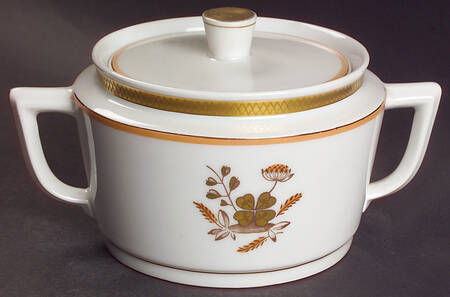 Golden Clover (White) Sugar Bowl & Lid