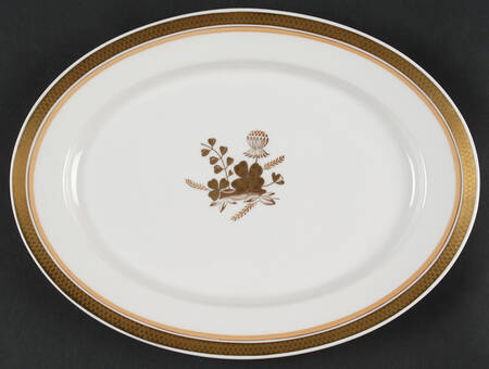 Golden Clover (White) 11" Oval Serving Platter